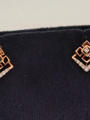 14k rose gold diamond earrings
