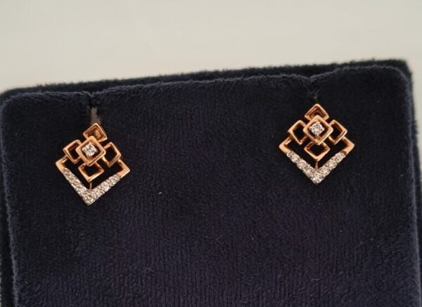 14k rose gold diamond earrings